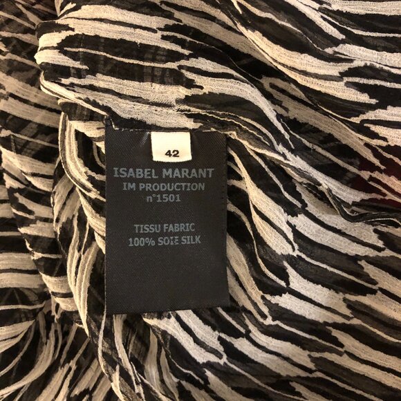 Isabel Marant Etoile Patterned Silk Blouse, size 42 - Picture 7 of 7